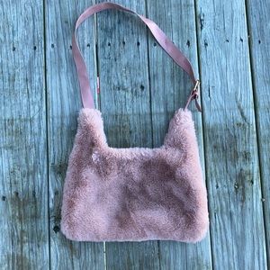 Furry pink purse